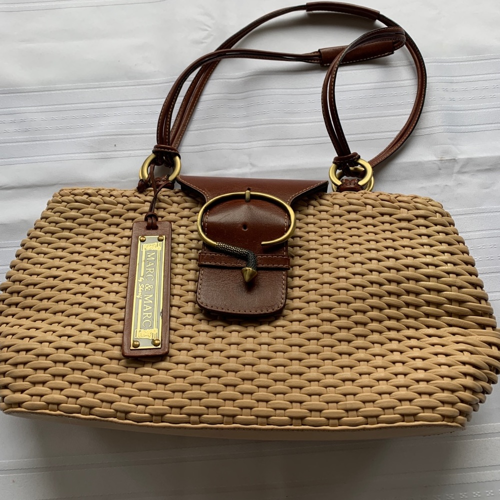 Leather woven bag